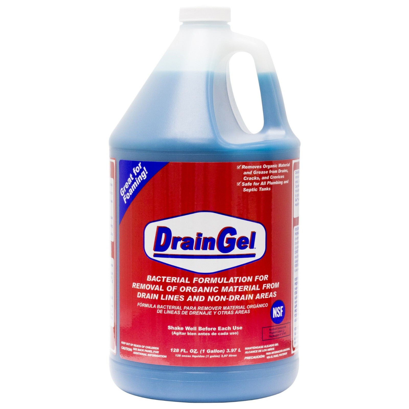1 Gal Drain Gel Control Drain & Fruit Flies , Removes Organic material Odors etc