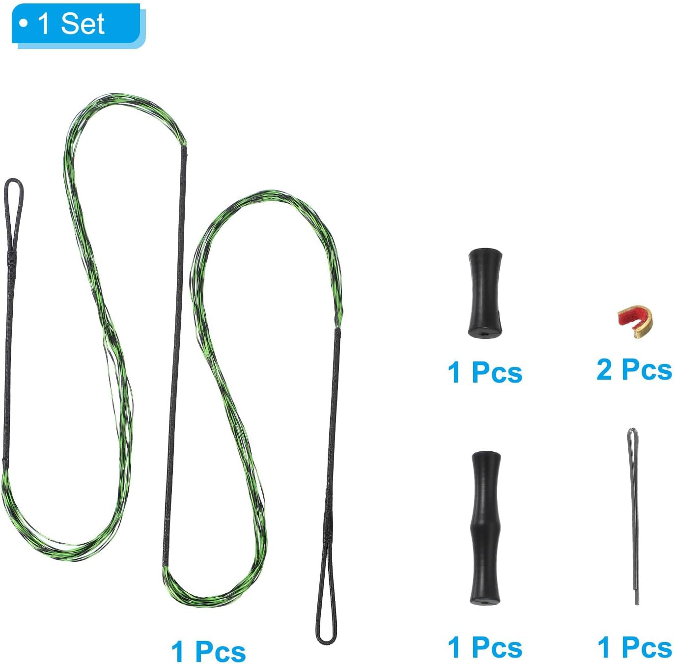 Bow String Replacement with 2 Pcs Brass Nocks 1 Set of Silicone Finger Tab, 1...