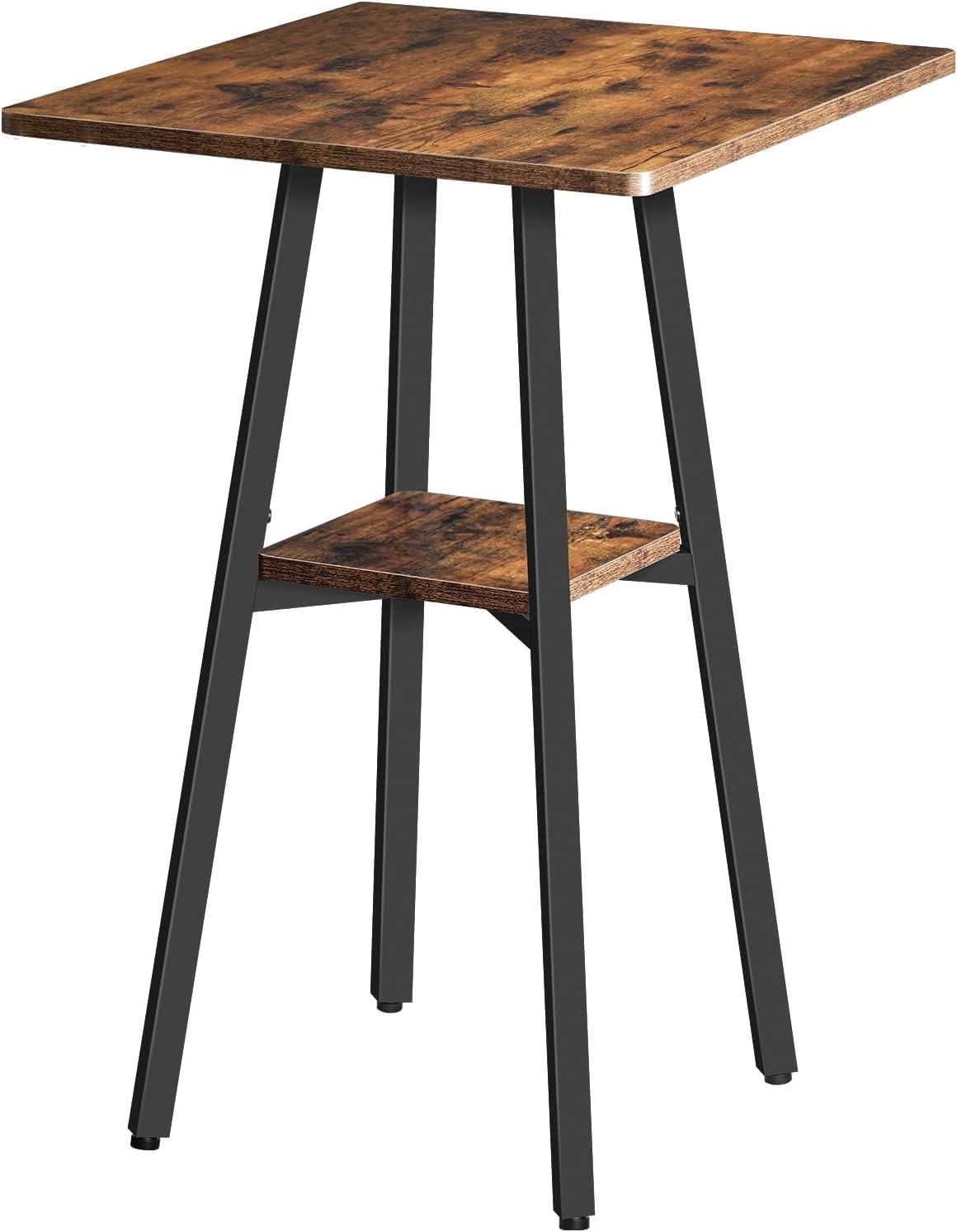 Bar Table, 2-Tier High Top Pub Table, Counter Height Table with Storage, Small
