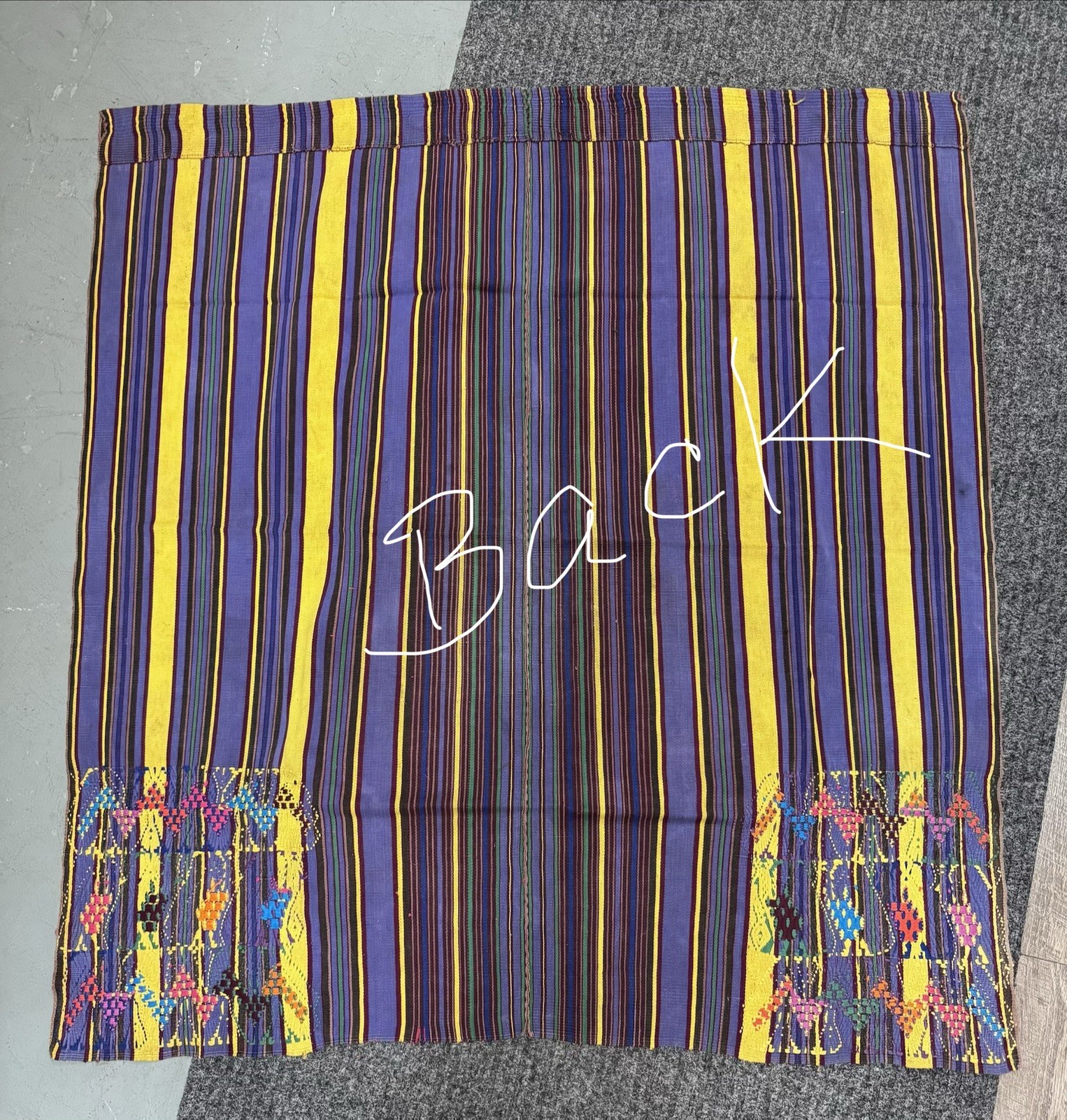 Primitive Peruvian Embroidered Textile Fabric