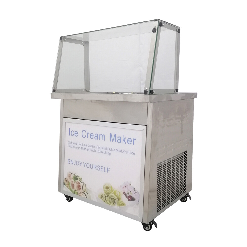 Commercial Rolled Ice Cream Machine, Ice Roll Machine Yogurt Cream Machine 110V