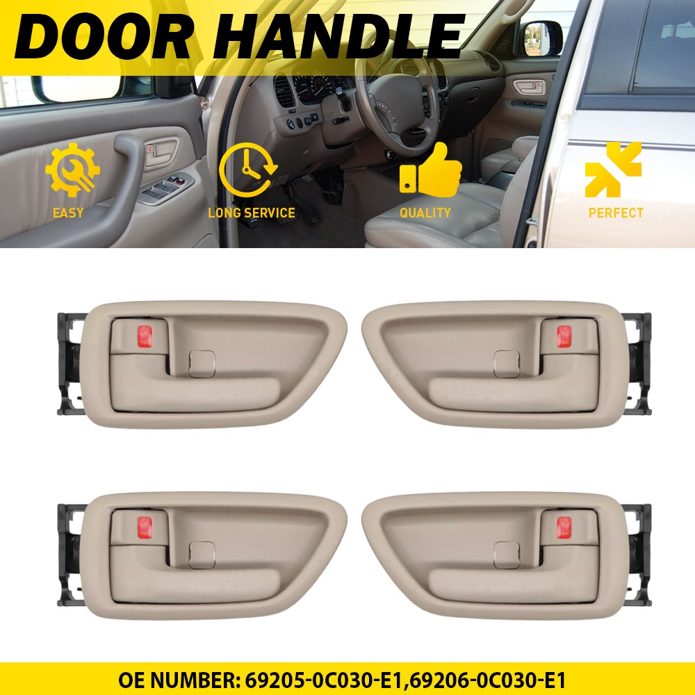 4pcs Inside Interior Door Handle Set of 4 for Toyota Sequoia 2001-2007