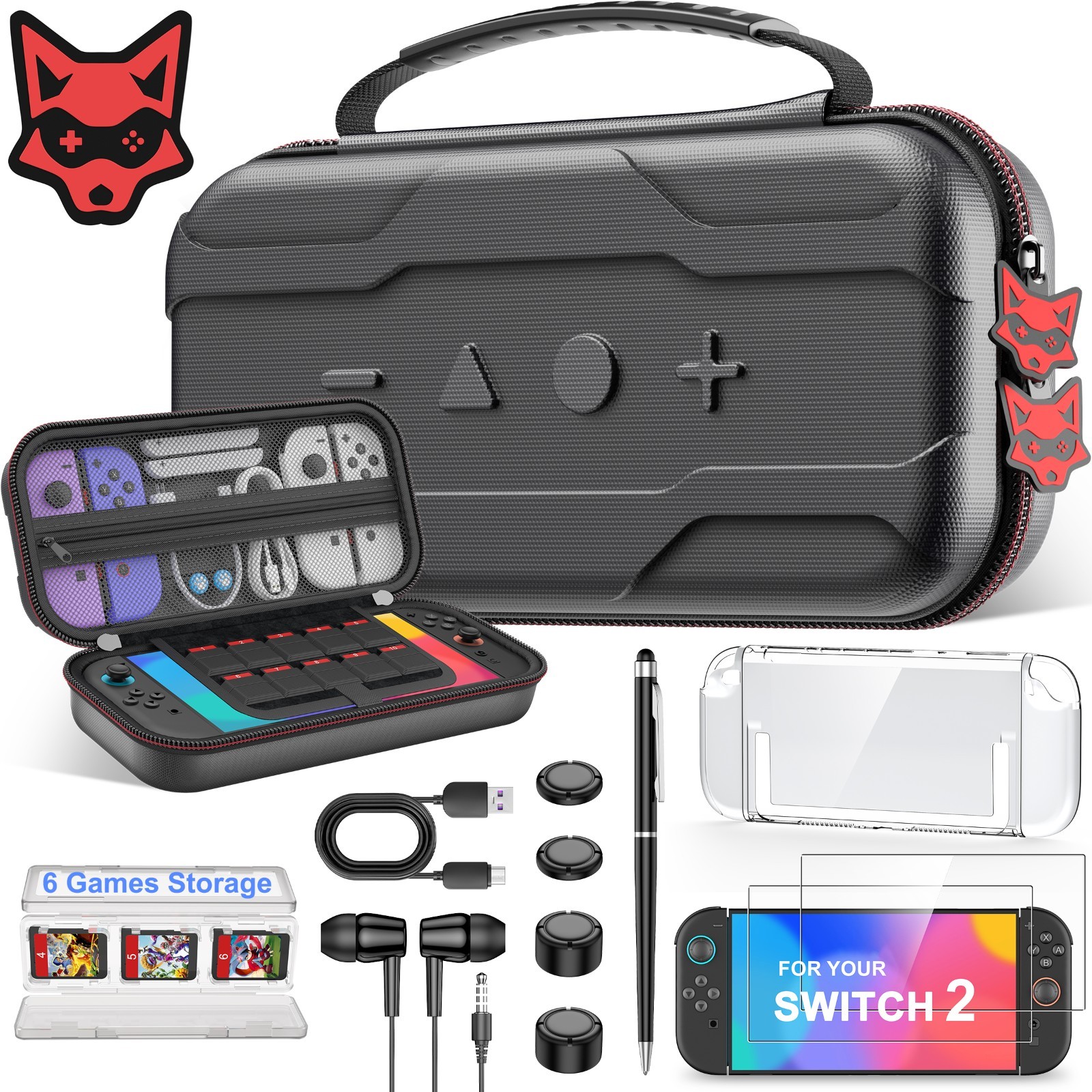 Switch 2025 Case Kit for Nintendo Switch 2,Switch 2 Accessory Storage Carry Case
