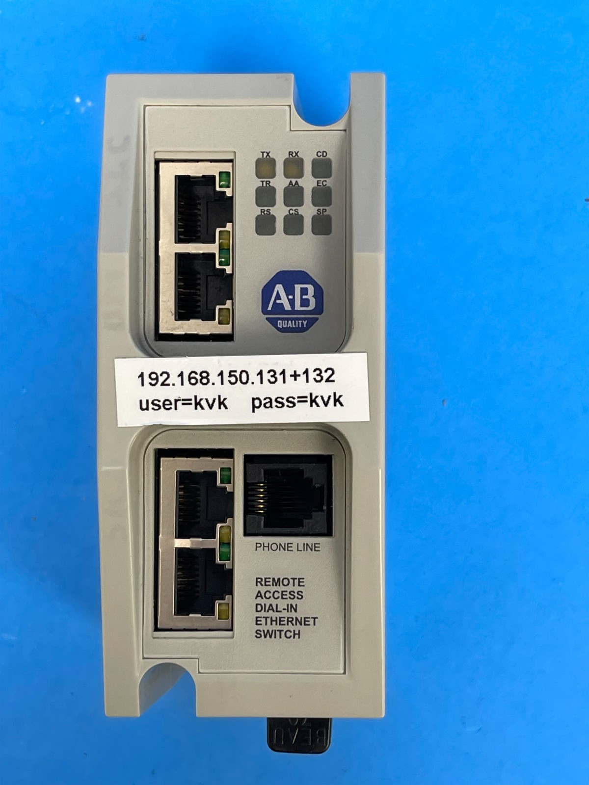 Allen-Bradley 9300-RADES Remote Access Dial-In Data/Fax Modem with EtherNet