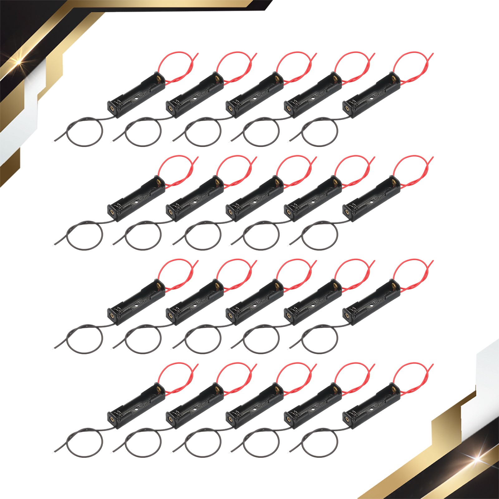 20 x Battery Holder Box 1 x AAA, 1 Slots 5.51" Wire for AAA-Batteries