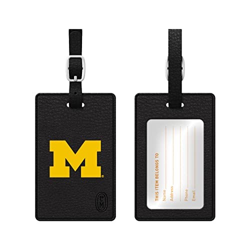 Faux Leather Luggage Tag, Durable Travel University of Michigan Classic