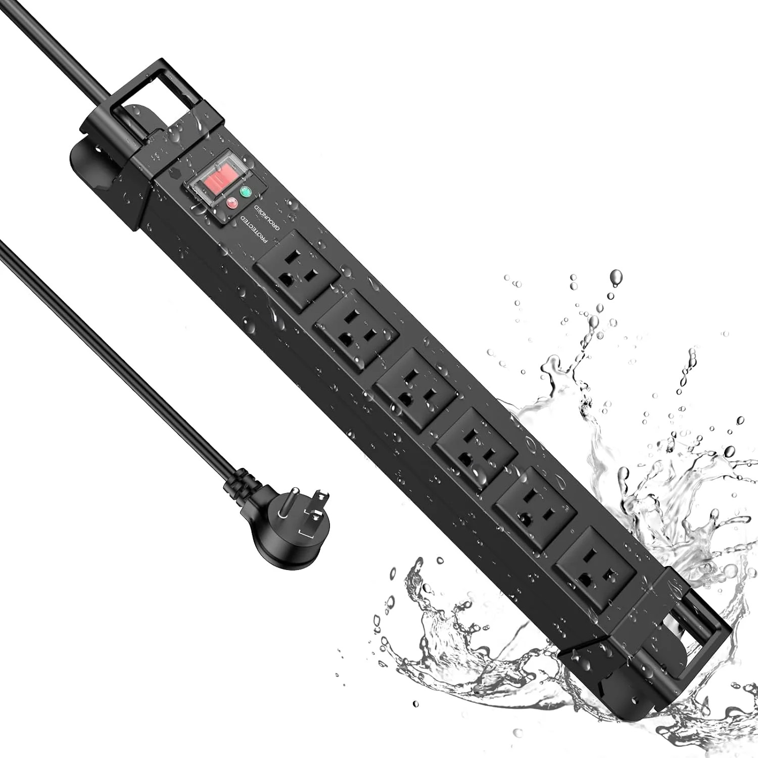 IPX6 Outdoor Power Strip Weatherproof,Metal Waterproof Surge Protector with 6 Ou