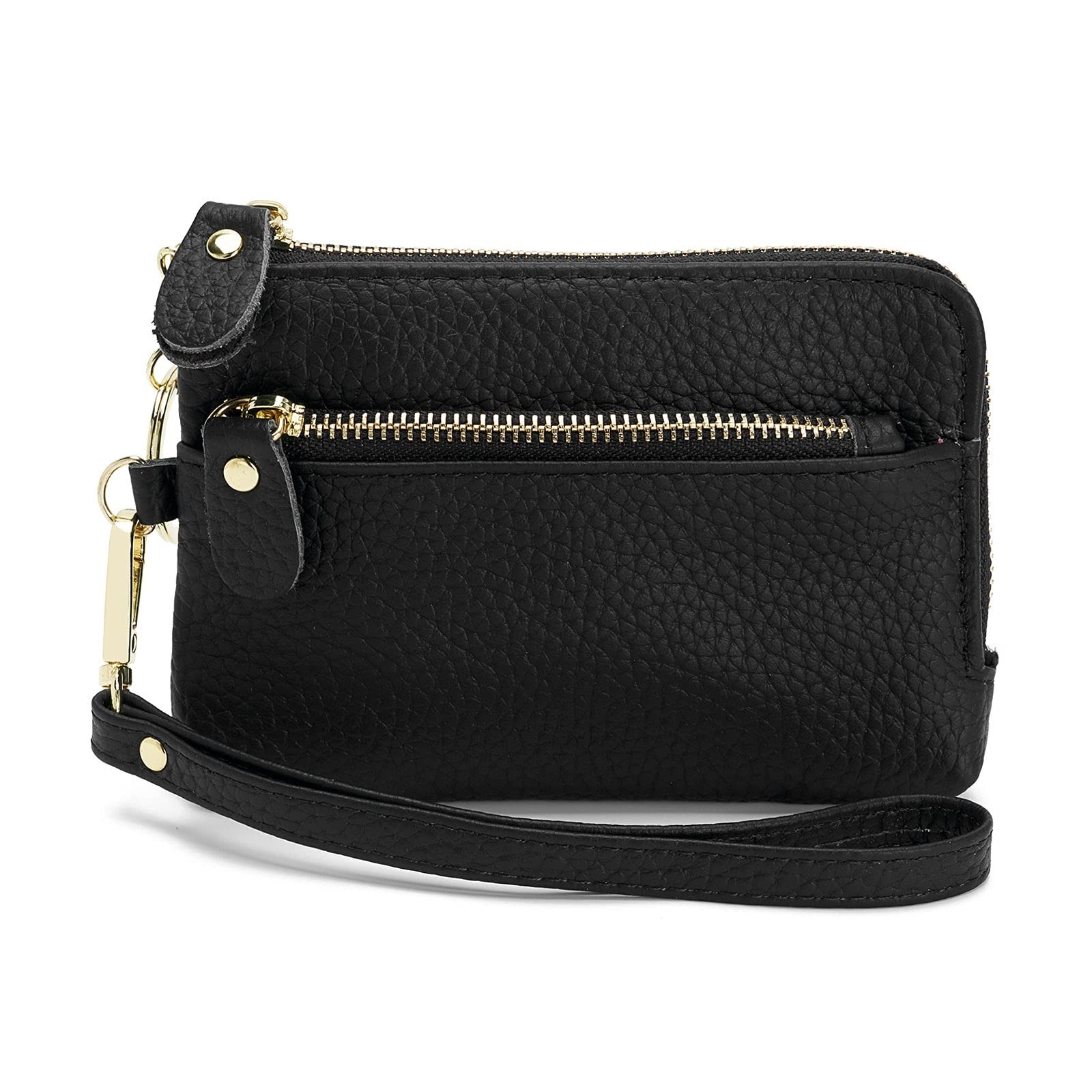 ZOOEASS Women Leather Coin Purse,Large Opening For Easy Access,With Wrist Str...