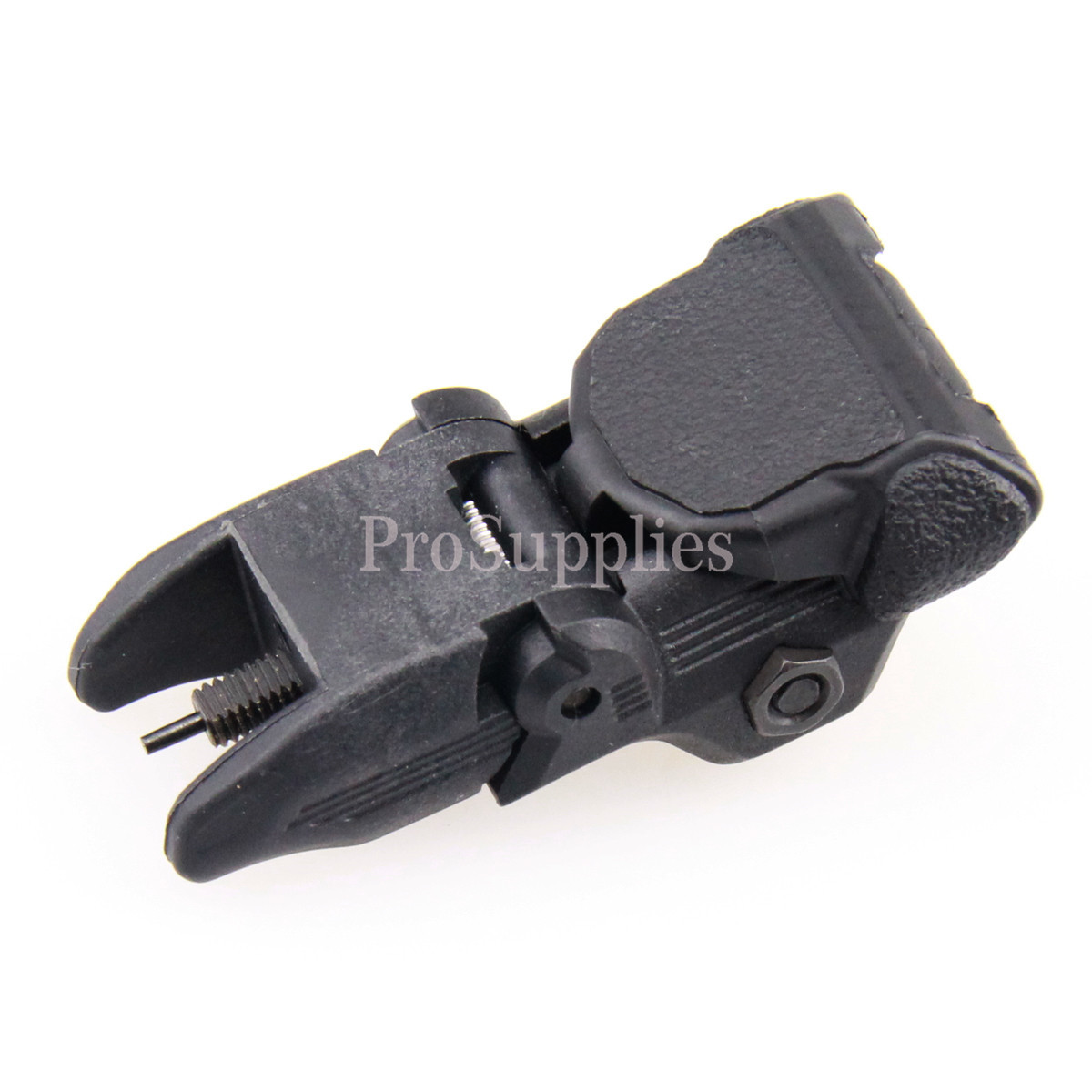 BLACK Polymer Flip Up Folding Auto Deploy Front BUIS Back Up Sight