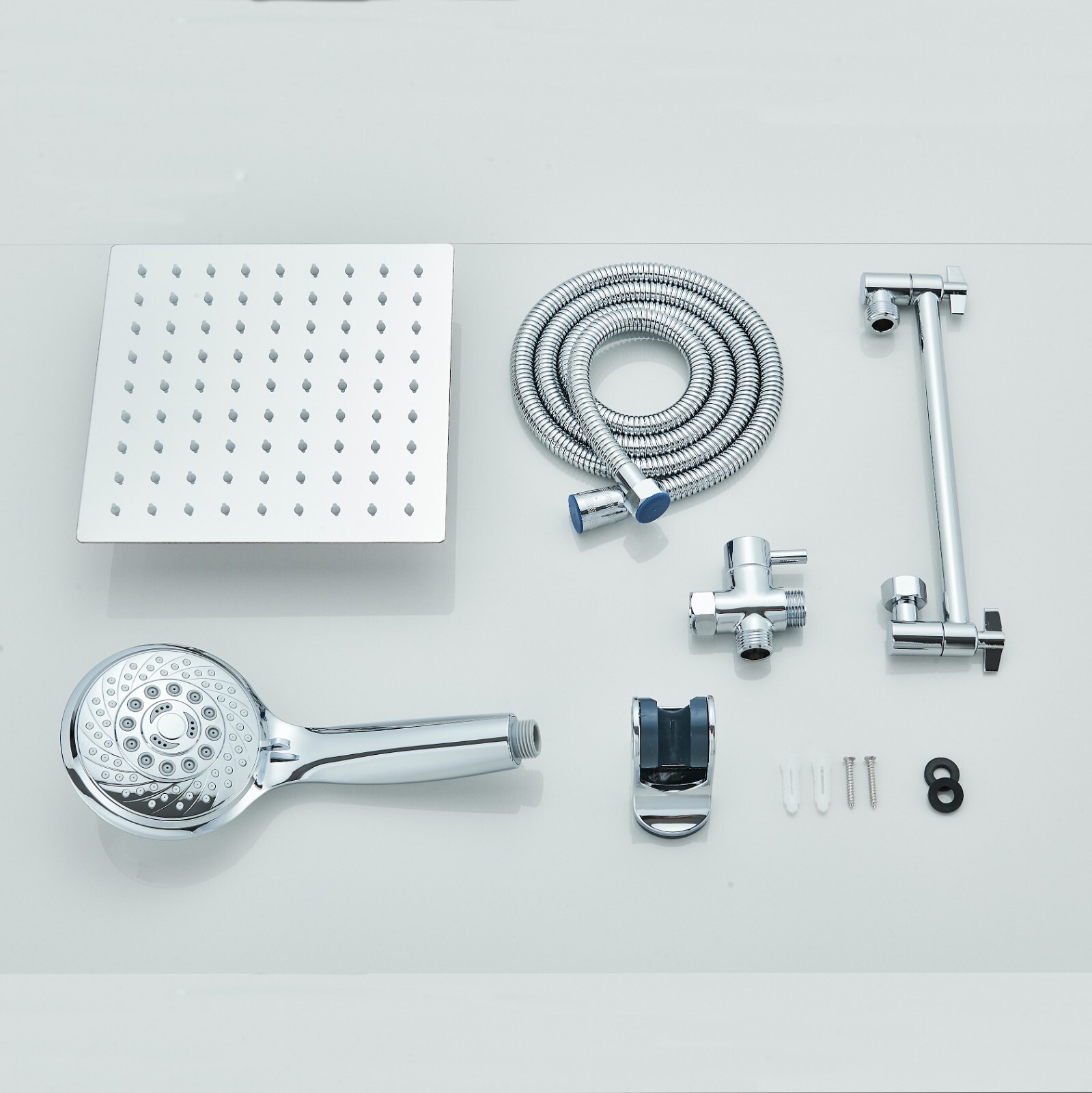 Chrome 12'' High Pressure Rainfall Dual Shower Head Combo with 3 Modes Handheld