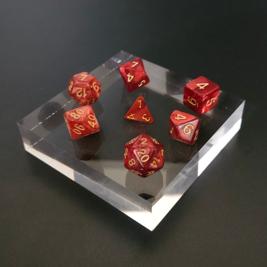 Full Set of Dice - Dragon Scale Swirl - D4 through D20 - Dungeons & Dragons D&D