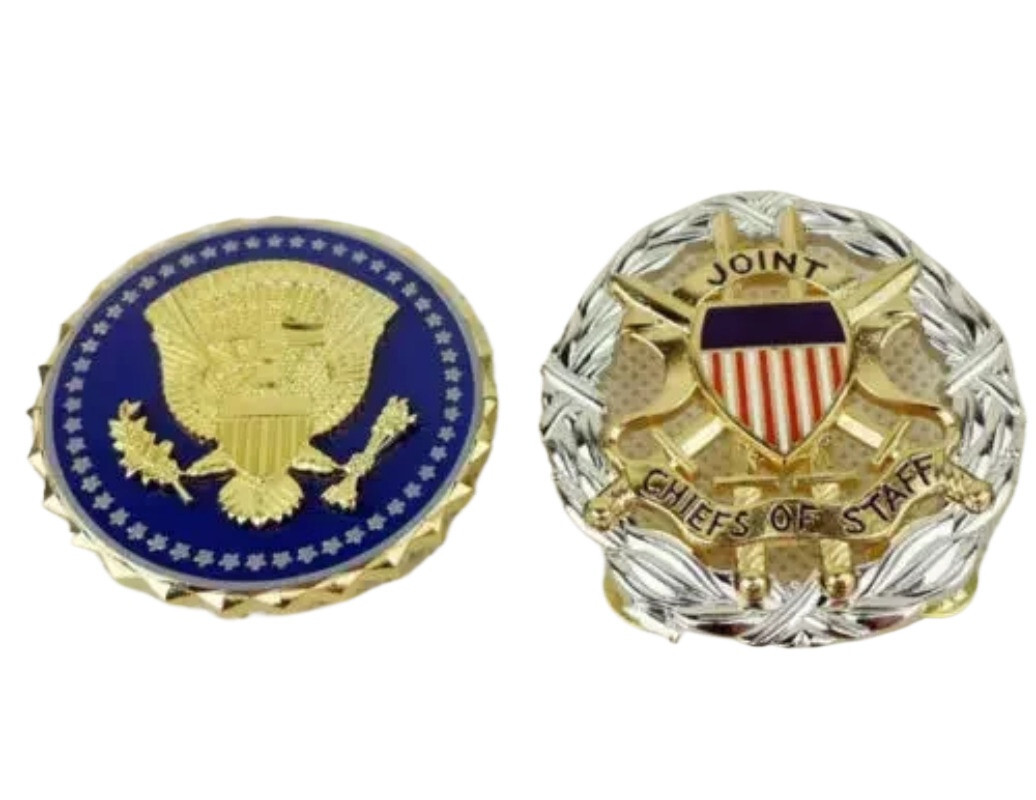 US PRESIDENTIAL SERVICE & US OFFICE OF THE JOINT CHIEFS IDENTIFICATION BADGE 2PC