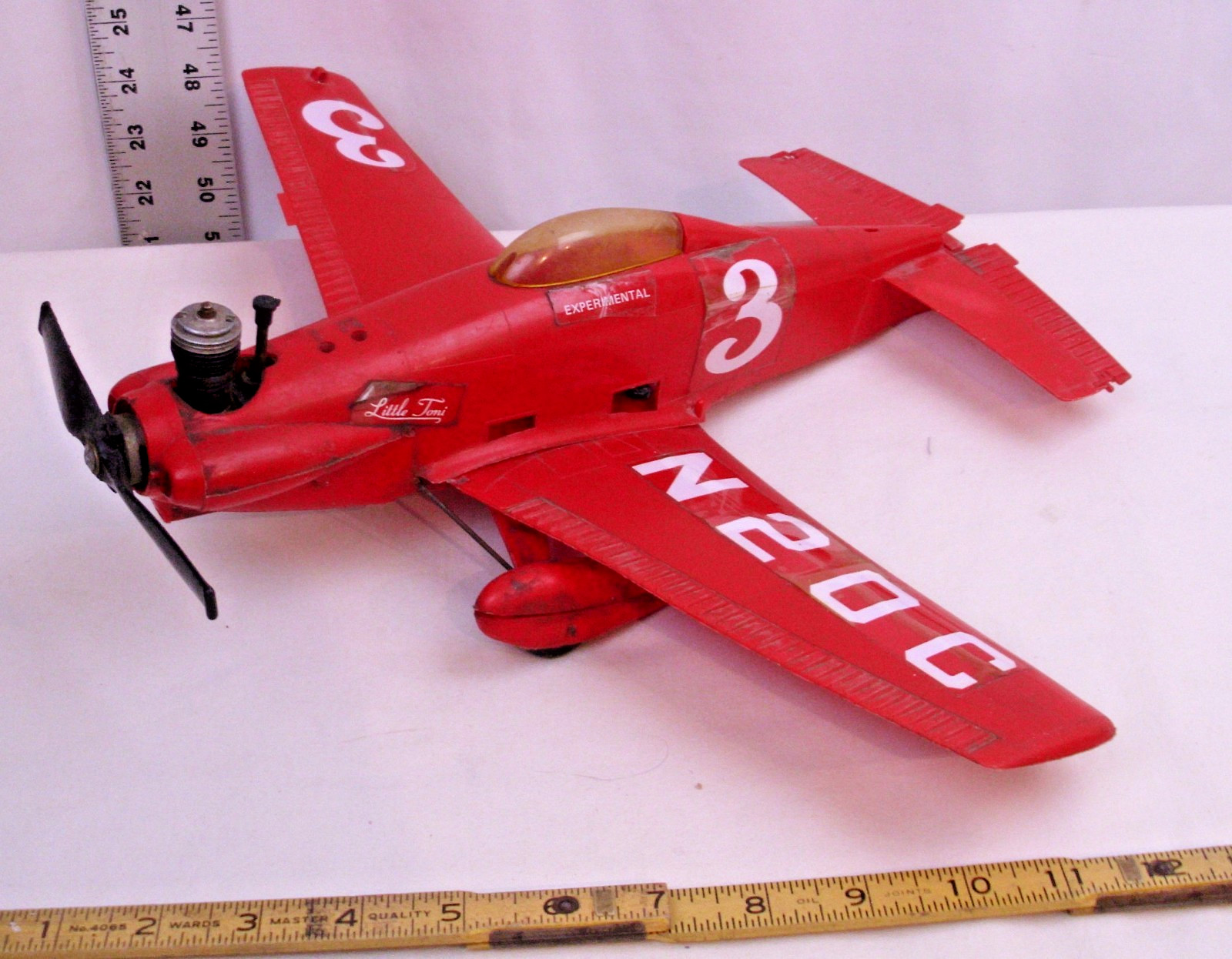 COX COSMIC WIND LITTLE TONI ACROBAT RED CONTROL LINE GAS AIRPLANE