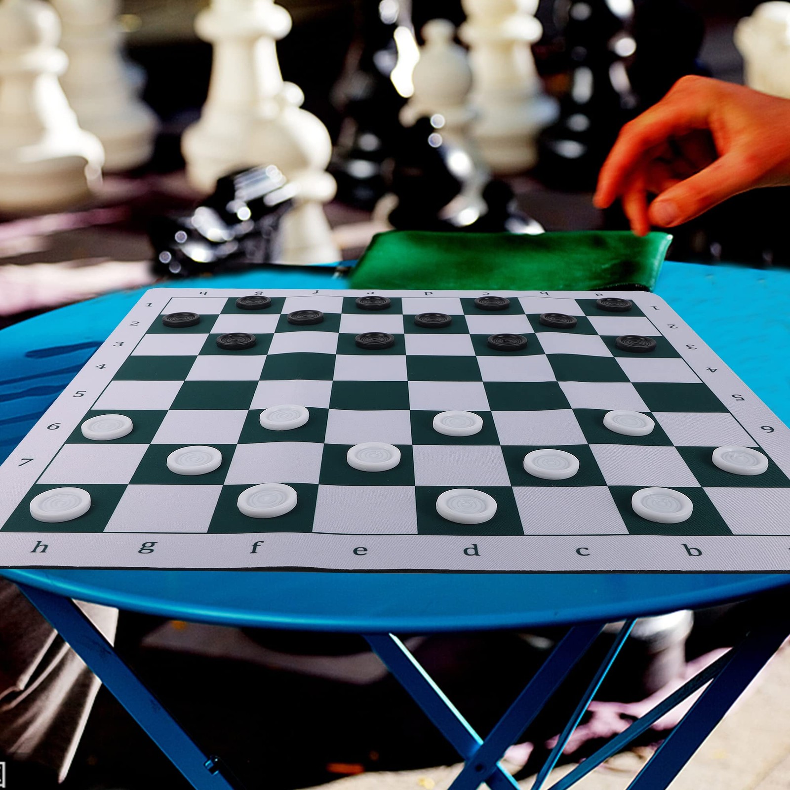 Juegoal 20" Portable Chess & Checkers Set, 2 in 1 20 x 20 inches, Black