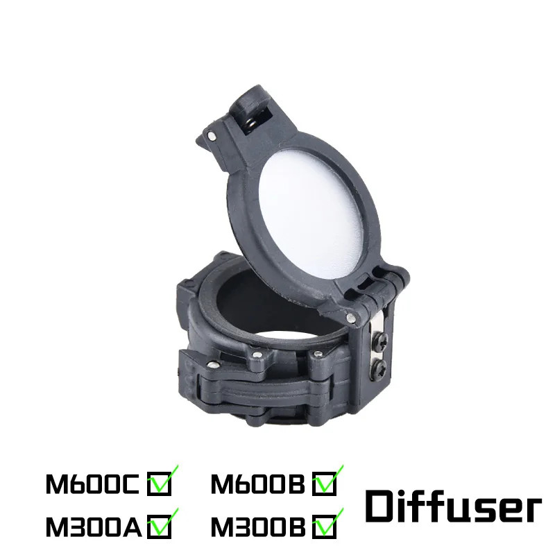 Tactical Flashlight Diffuser Head Cover for M300B M600B M300C M600C Scout Lights