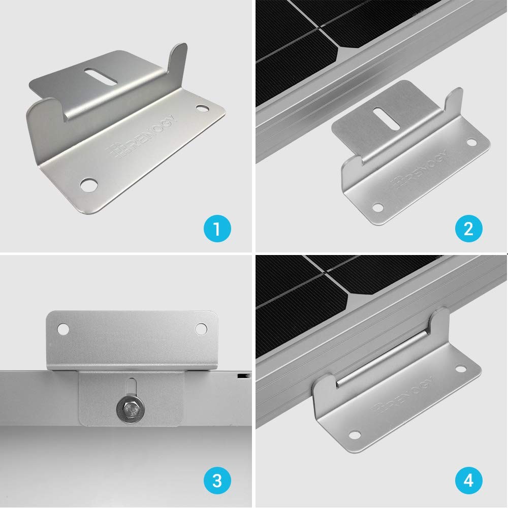 Renogy 2 Sets Solar Panel Mounting Z Brackets 2 Z Bracket, 2 Count