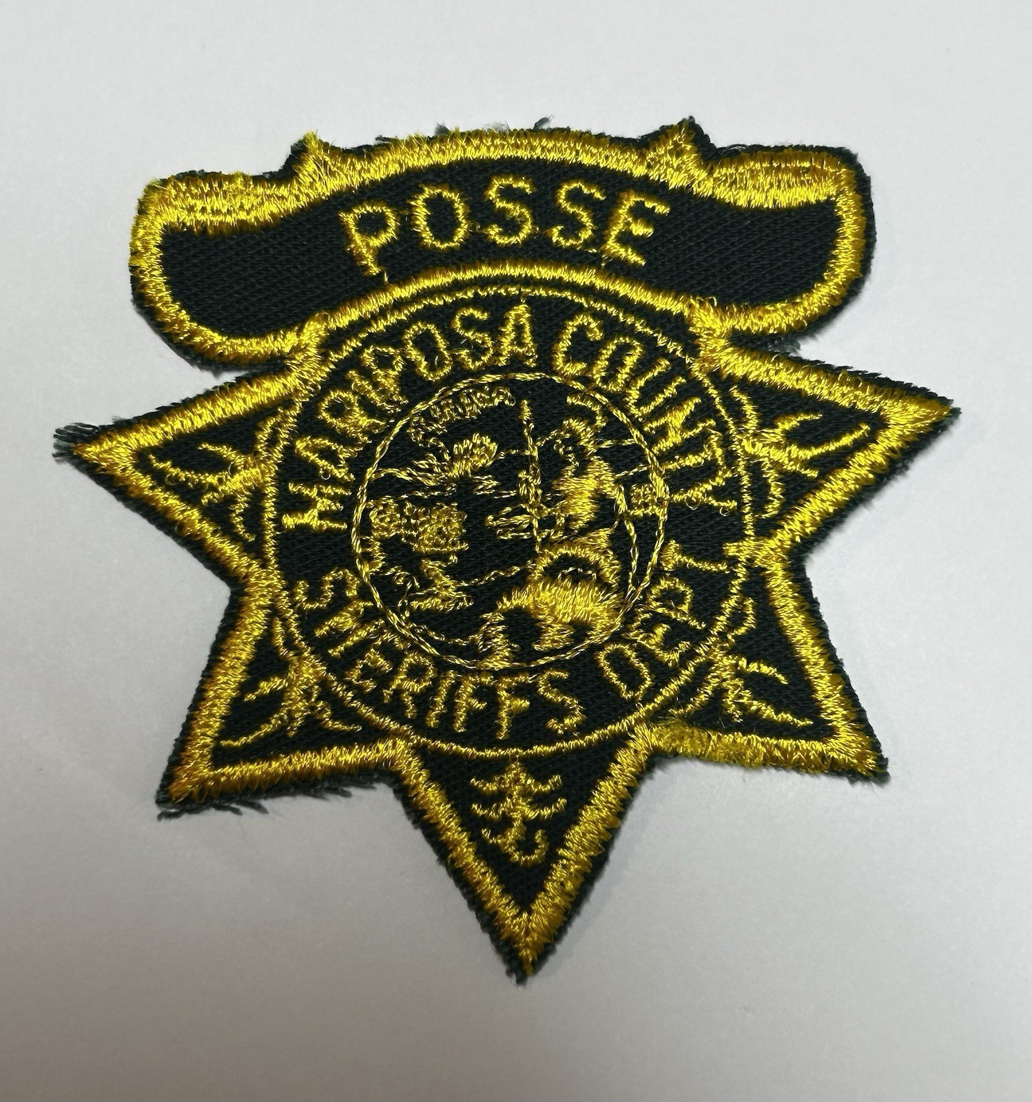 VINTAGE CALIFORNIA CA MARIPOSA COUNTY SHERIFFS DEPT POSSE PATCH HORSE #PDD29/57