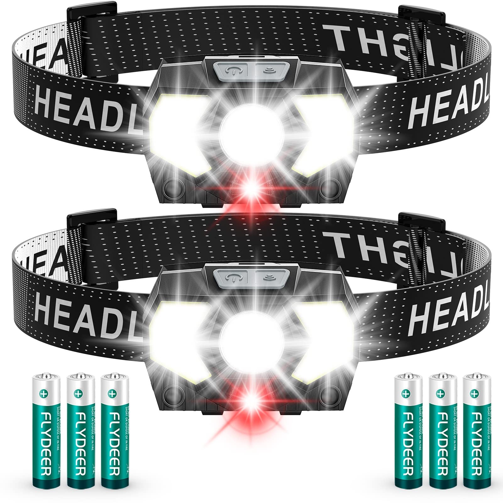 LED Headlamp 2 Pack,1500 Lumen Bright Head Lamp with 7 Modes,Lightweight and ...