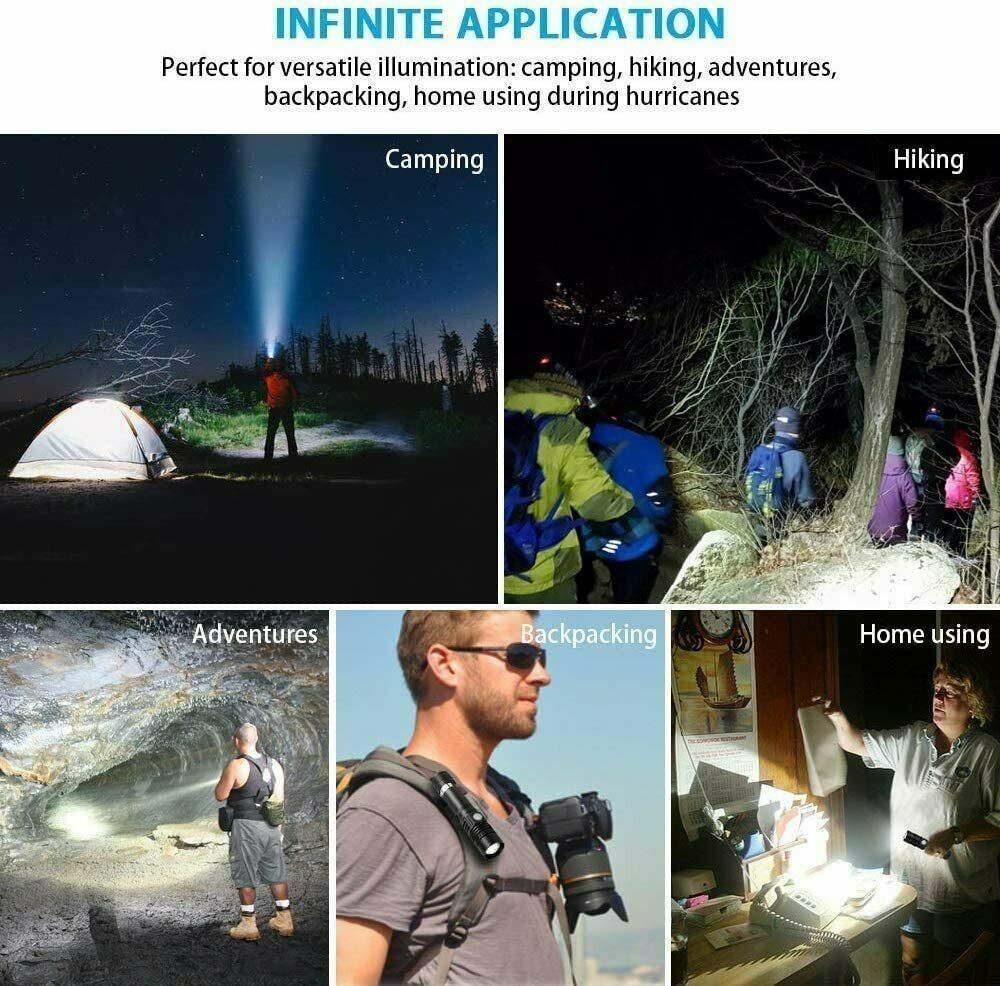 Super Bright LED Tactical Flashlight Zoomable With Rechargeable Battery