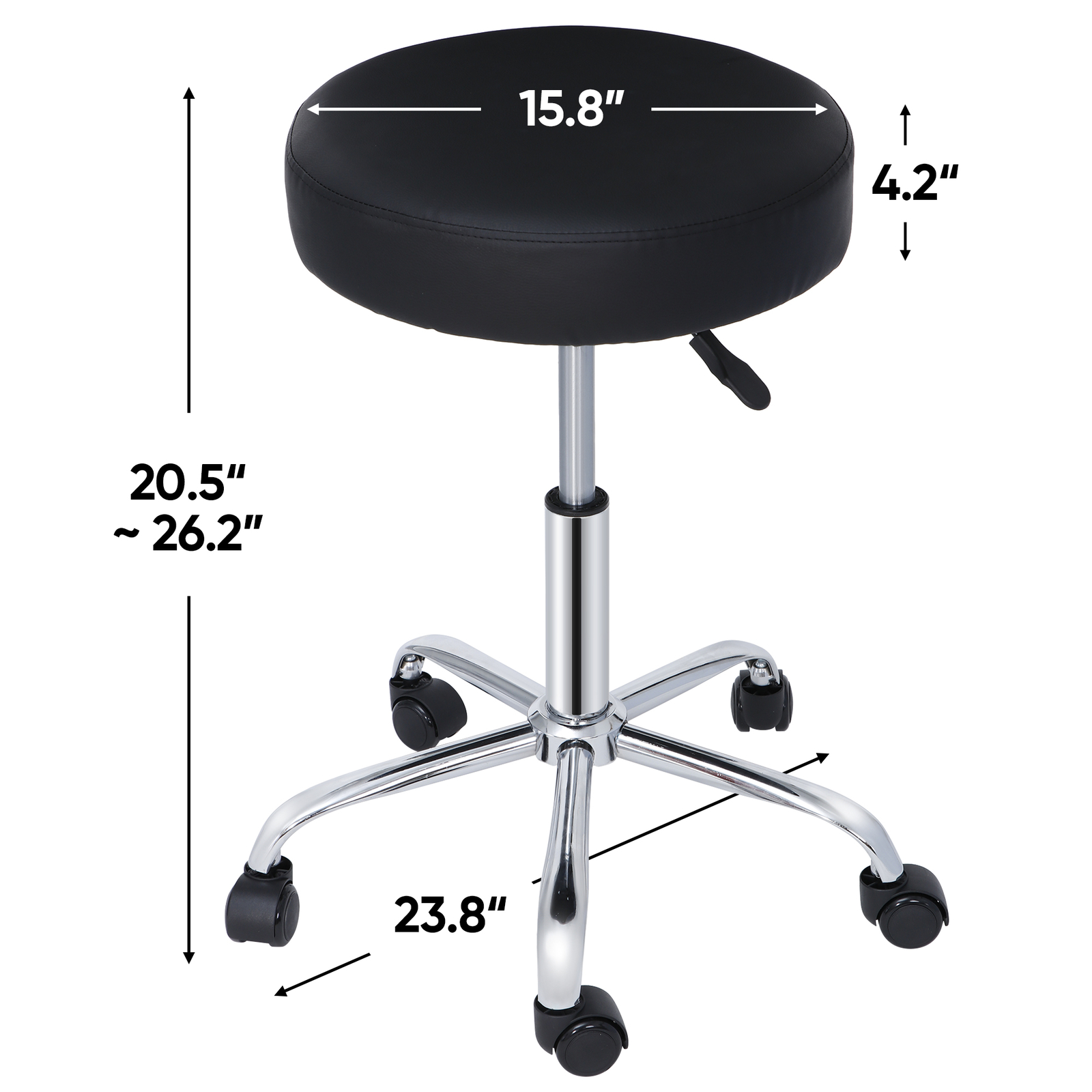 2PC Adjustable Hydraulic Stools Spa Salon Stools Swivel chairs Thick Pad Black