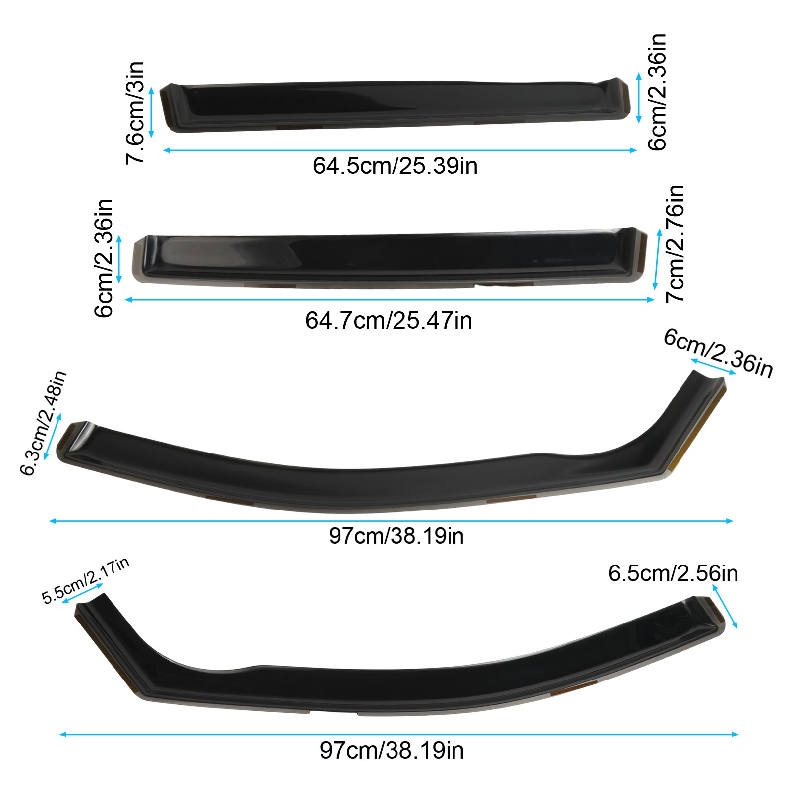 FOR 2019-2025 TOYOTA RAV4 SHATTERPROOF SUN RAIN VISORS WIND RAIN GUARDS