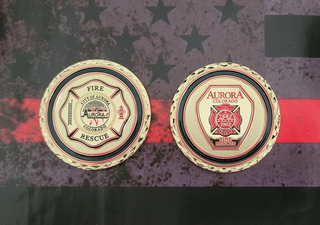 Aurora Colorado Fire Rescue Challenge Coin NEW | 2" Diameter