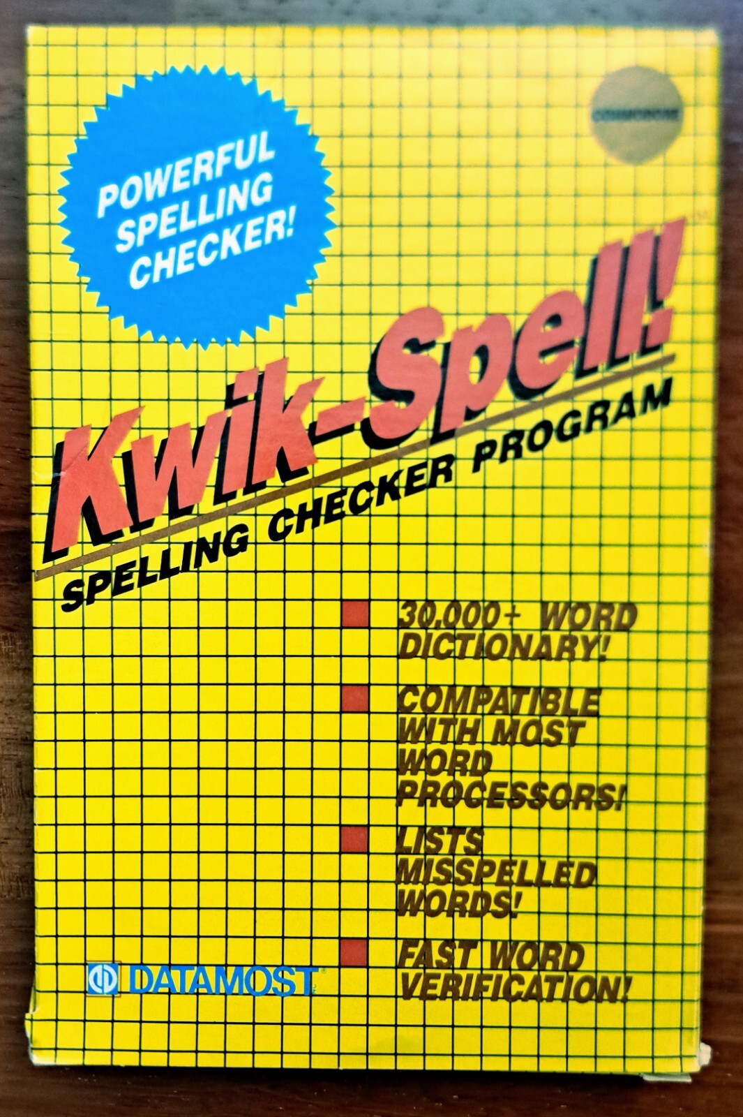 Kwik-Spell!, Datamost, Commodore, 1985, Diskette, Vintage Spell Check Software