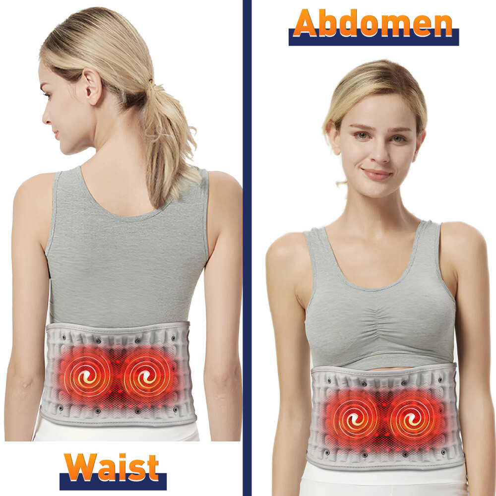 Lumbar Massage Belt With Red Light Heating Decompression Relieve Lower Back Pain