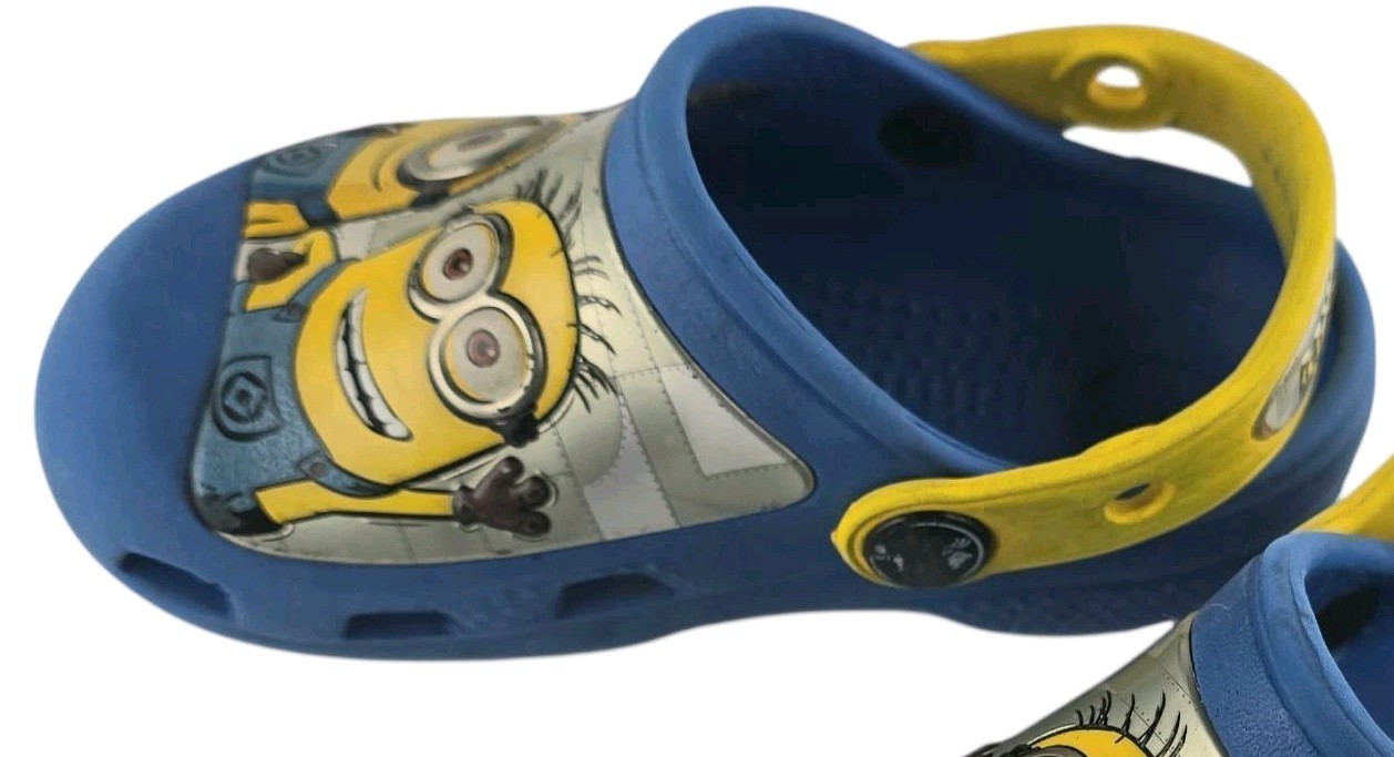 Crocs Minion Edition Toddler Blue Clogs Glow in the Dark Eyes Size 6/8