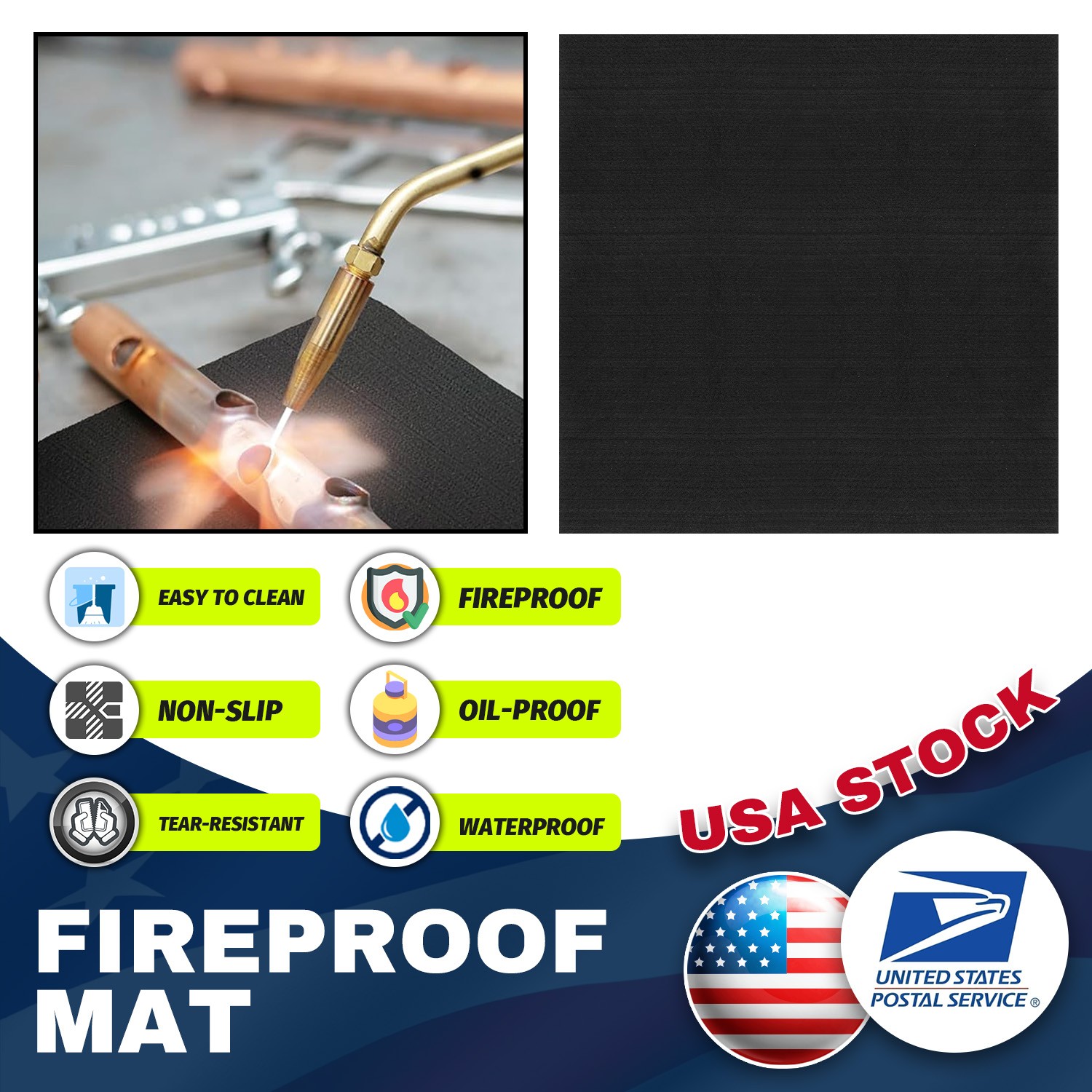 New 7.9x7.9 inches Fireproof Mat for Outdoor Easy to Clean Reusable for Deck
