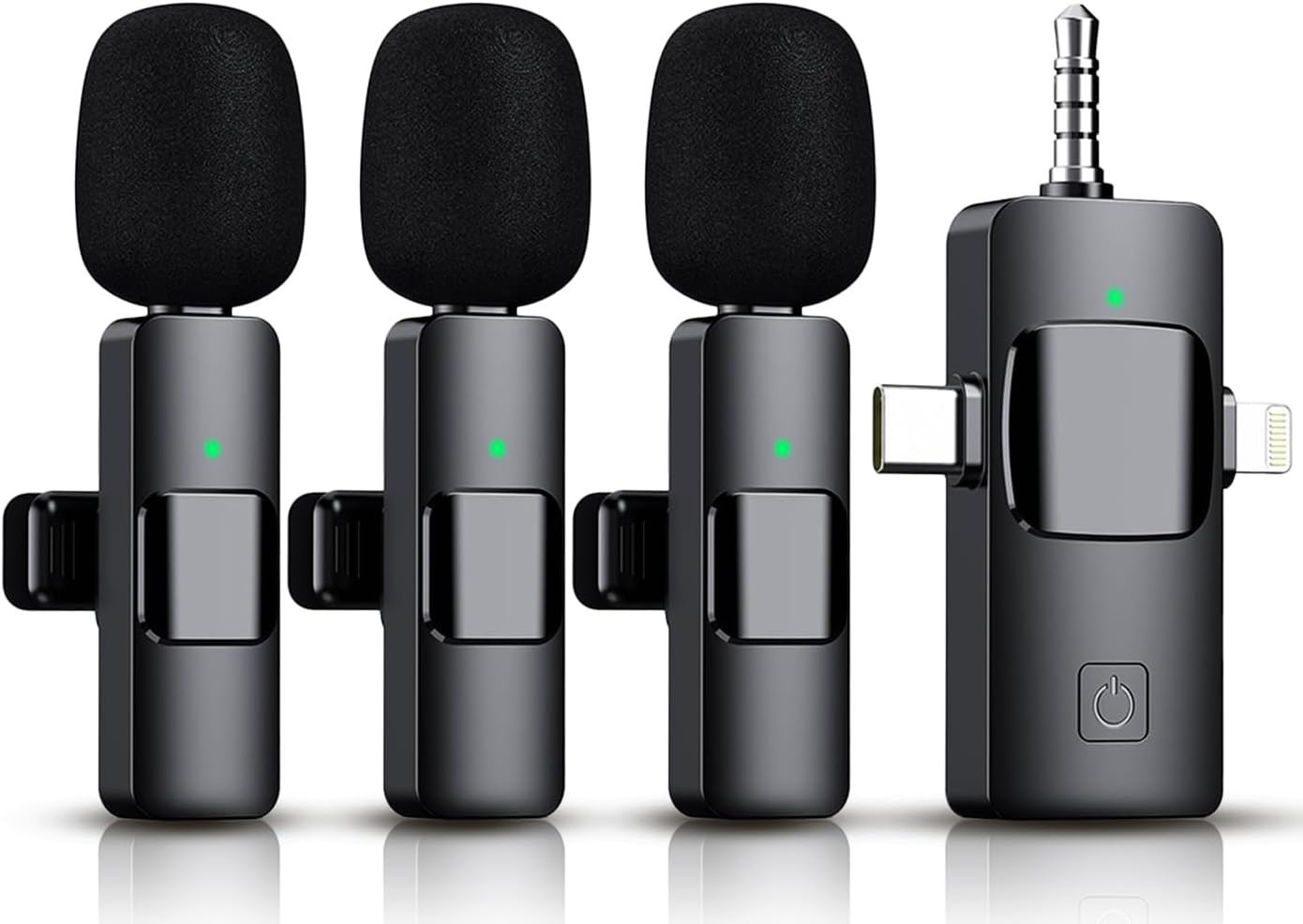 Professional Wireless Lavalier Microphone for YouTube, TikTok & Vlogging - Black