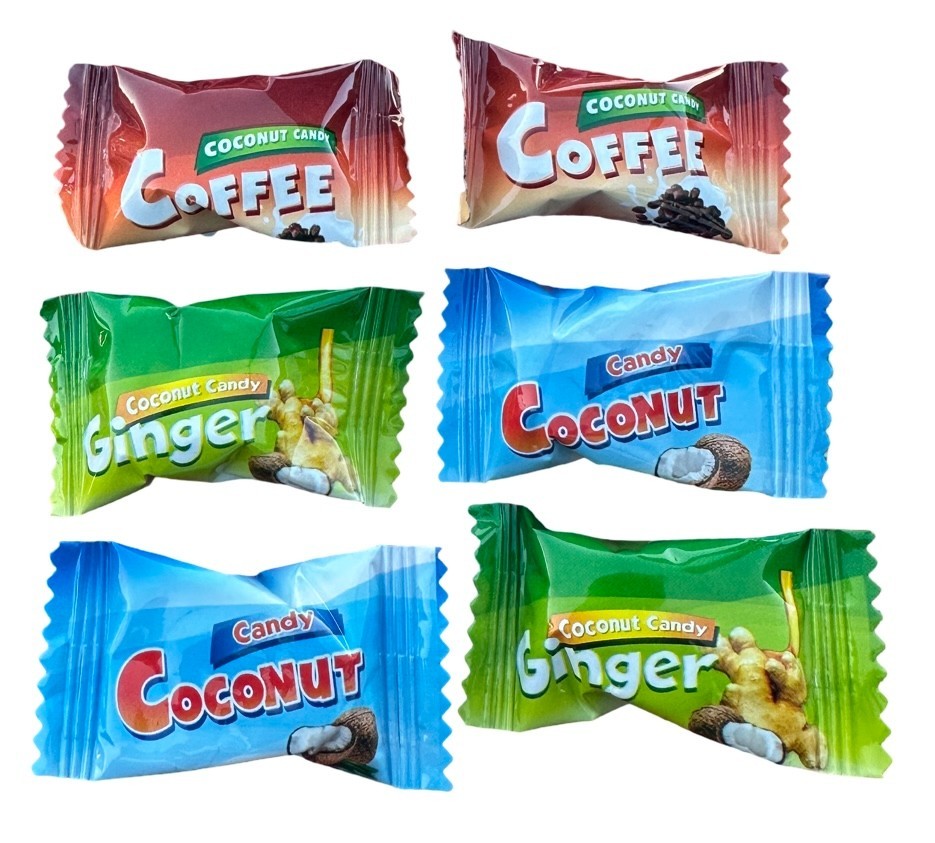 Ginger ,Coconut and Coffee Candy Caramelos Variados 4.2Oz, 3 Pack) ⭐️⭐️⭐️⭐️⭐️