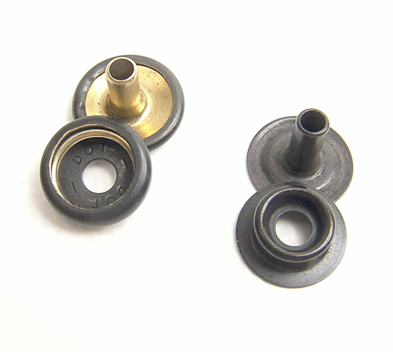 Snap Set with Extra Long Posts for Thick Fabric or Carpet, Black Oxide Finish