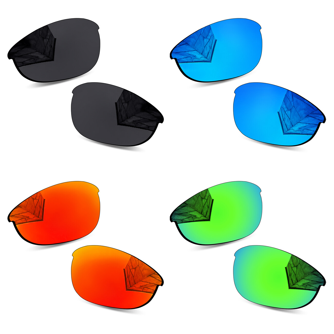 Anti-Scratch Polarized Replacement Lenses for Oakley Half Jacket Asian Fit Frame