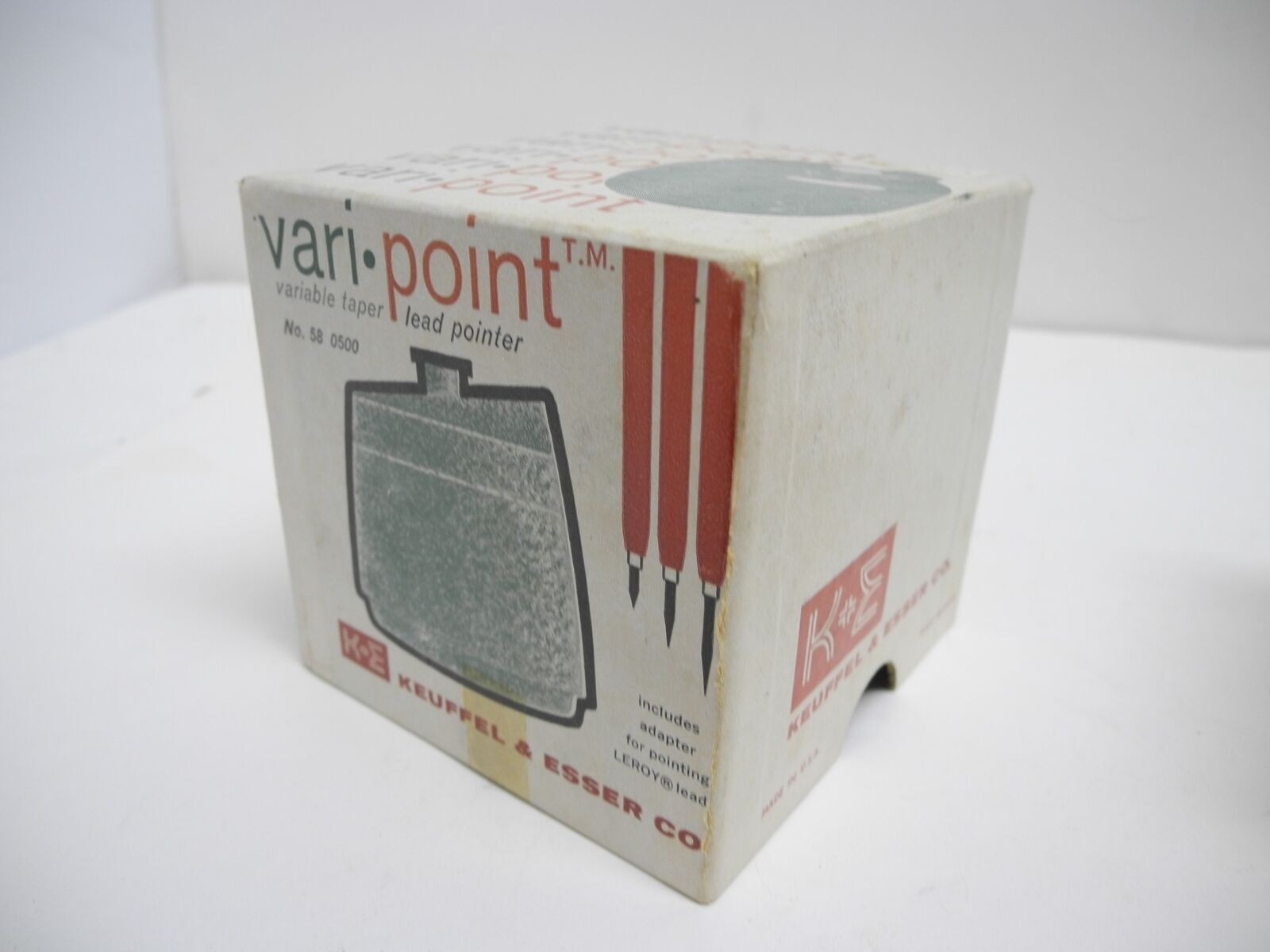 Keuffel & Esser K & E Vari-Point Lead Pointer Drafting Lead Sharpener with Box