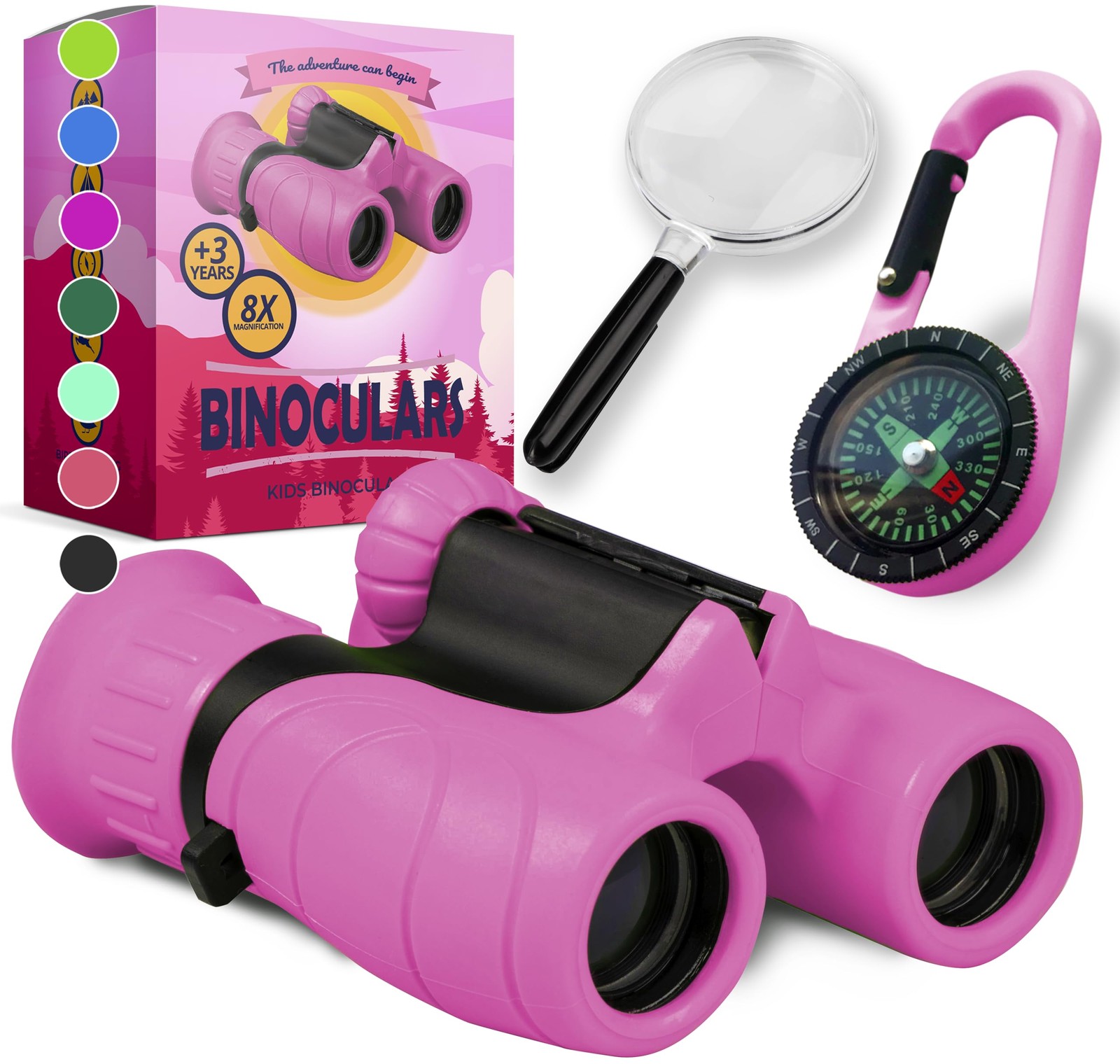 Binoculars for Kids 8X21 Magnification - Adventure Set with Compass