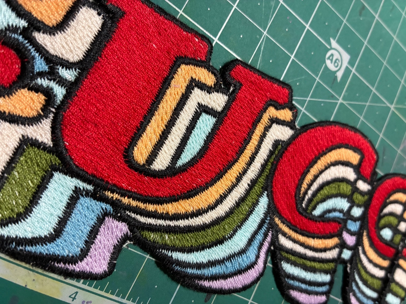 Rare Find!  Embroidered Fashion Designer Patch GXCCI Vintage 9"W 3.25"H