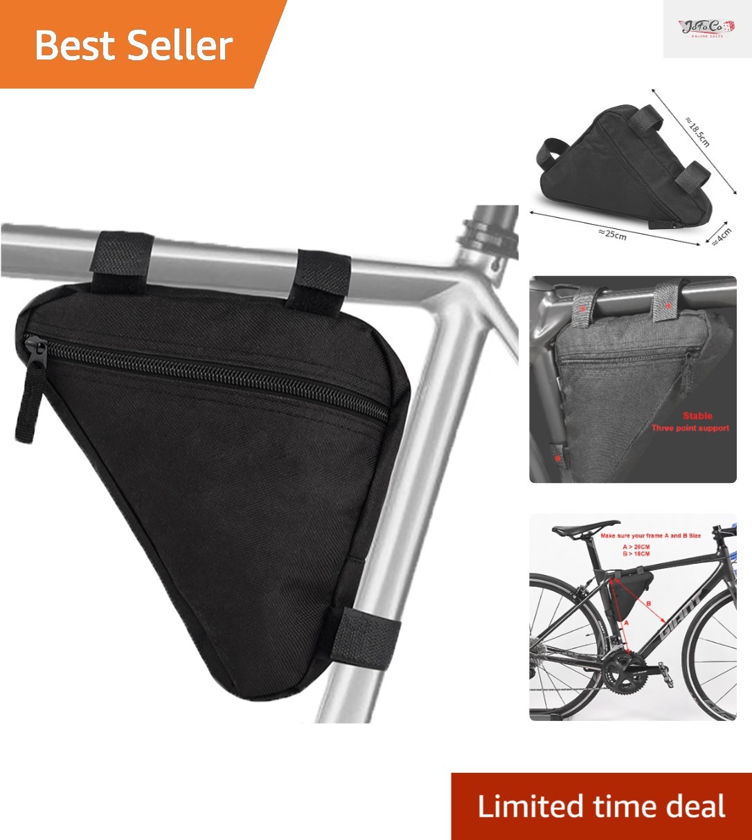 Aerodynamic Triangle Bike Frame Bag - Lightweight Cycling Storage for Long Rides
