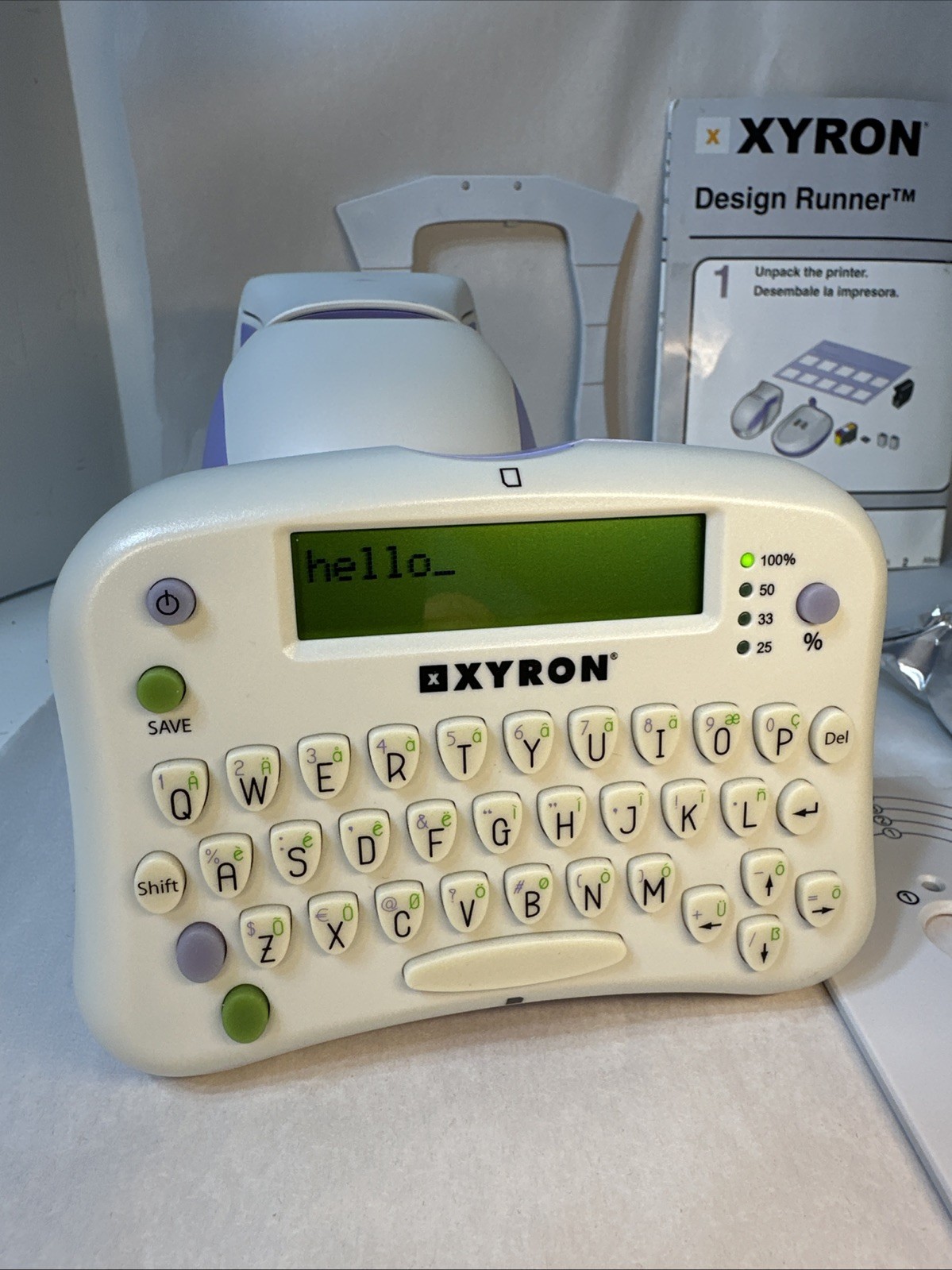 Xyron Design Runner Printer Kit Handheld Ink Cartridge 2 Discs & Disc Maker