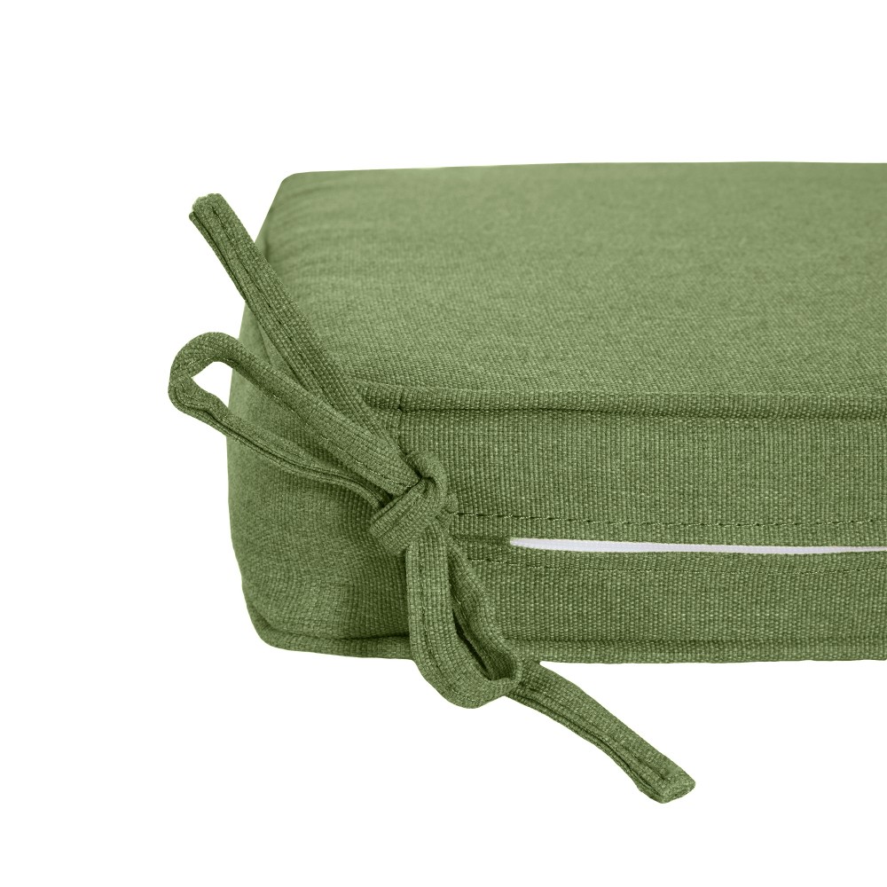 Outdoor Chair Cushion for Dining, Water Resistant Fabric, Green, 19x19"