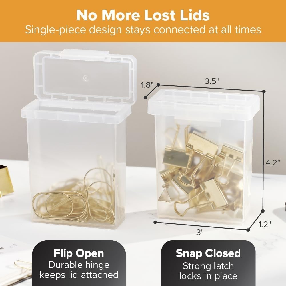 Konnect Storage Containers W/ Lids Organizer Clear Plastic Box Stackable Nesting