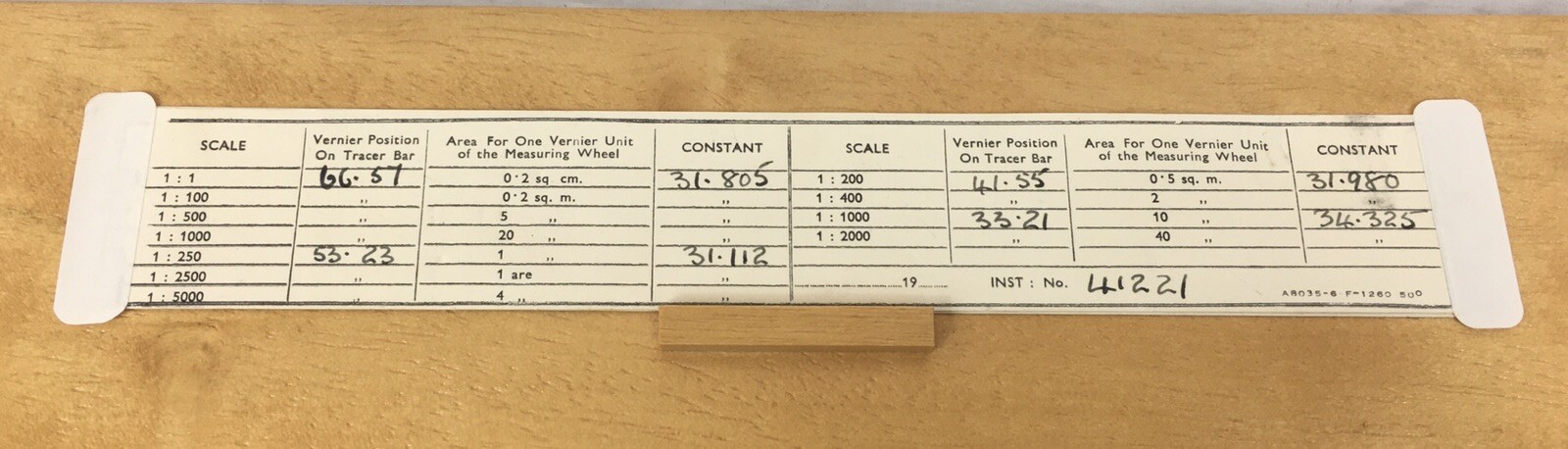 Vintage ALLBRIT Fixed Arm Polar Planimeter, Mathmatical Measuring Instrument