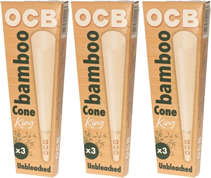 😎OCB BAMBOO UNBLEACHED CONES✨KING SIZE✨(32CT)