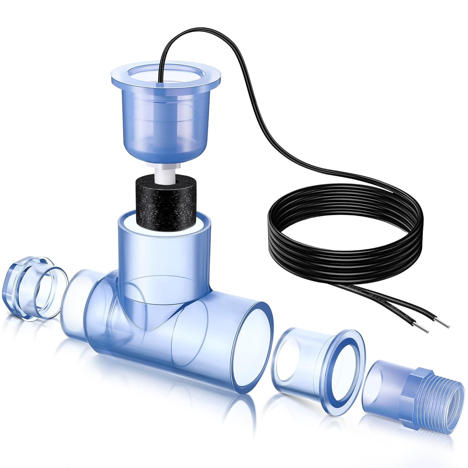 1 Pack Condensate Overflow Switch for HVAC (Transparent) | Float Switch with 3/4