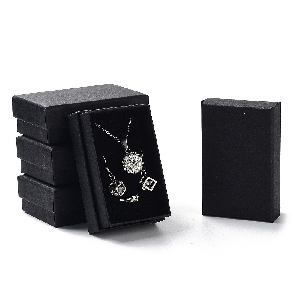 24pcs Cardboard Paper Jewelry Set Boxes w/ Sponge Rectangle for Necklace Display