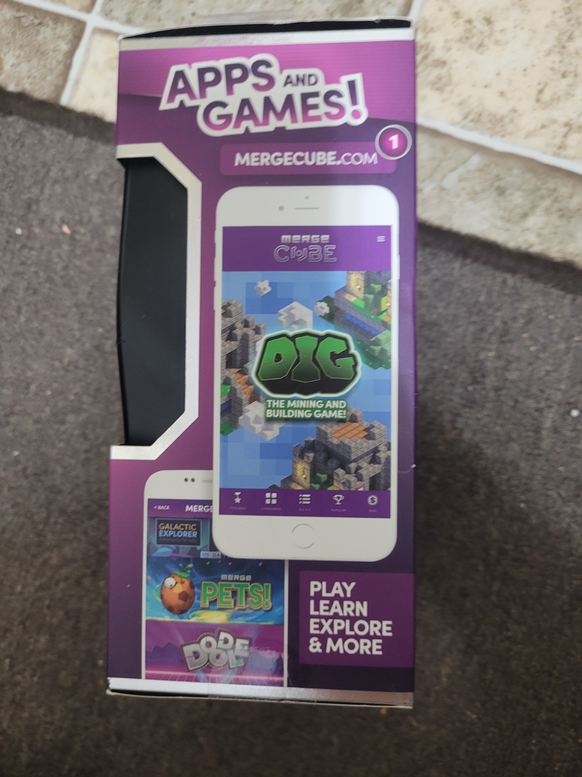 Merge Cube Holographic Toy And Learning Tool, Opened Box.