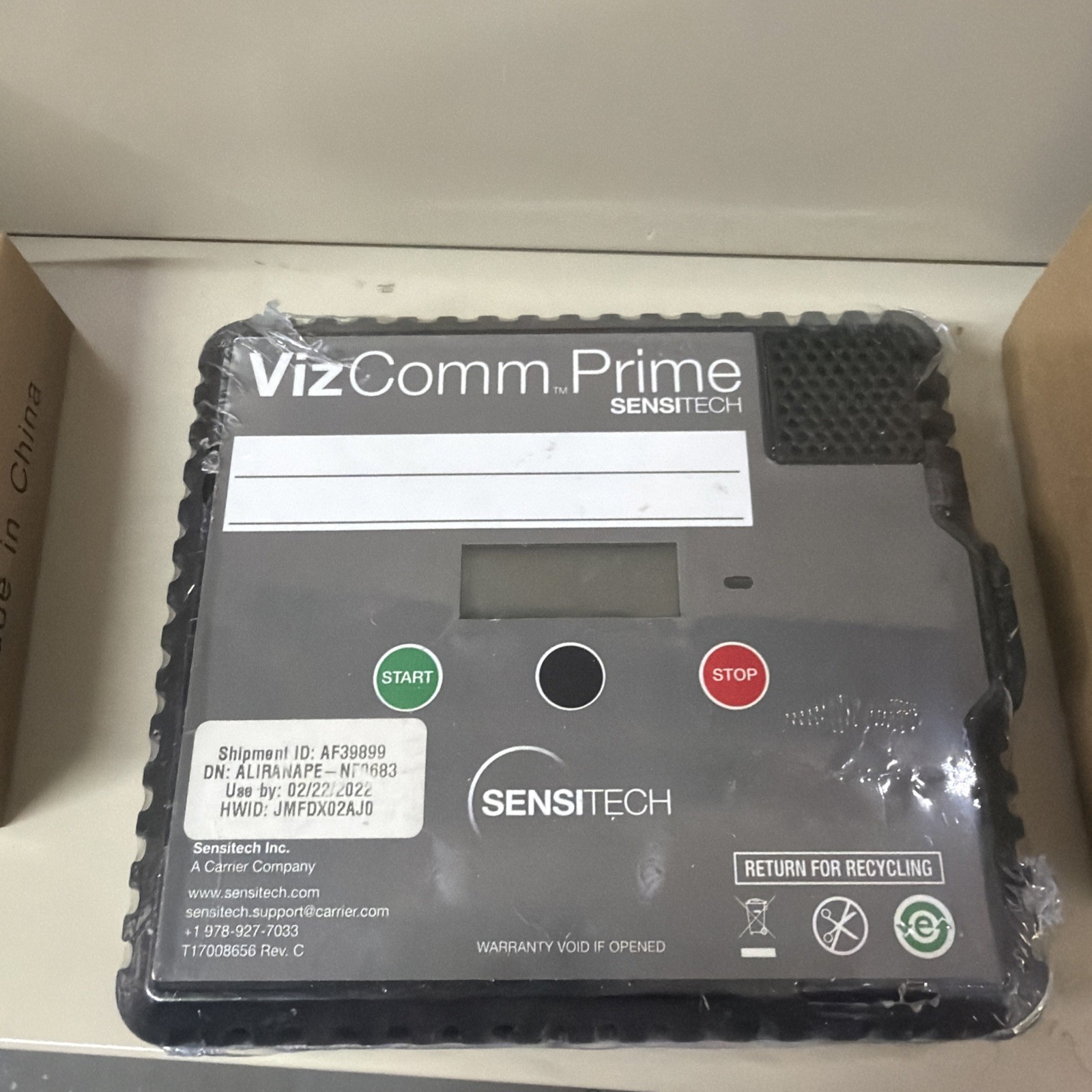 VIZCOMM PRIME SENSITECH SUPPLY CHAIN VISIBILITY LOGGER TRACKER - FAST SHIPPING