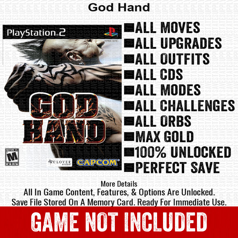 God Hand 100% PS2 Memory Card All CHEATS ITEMS