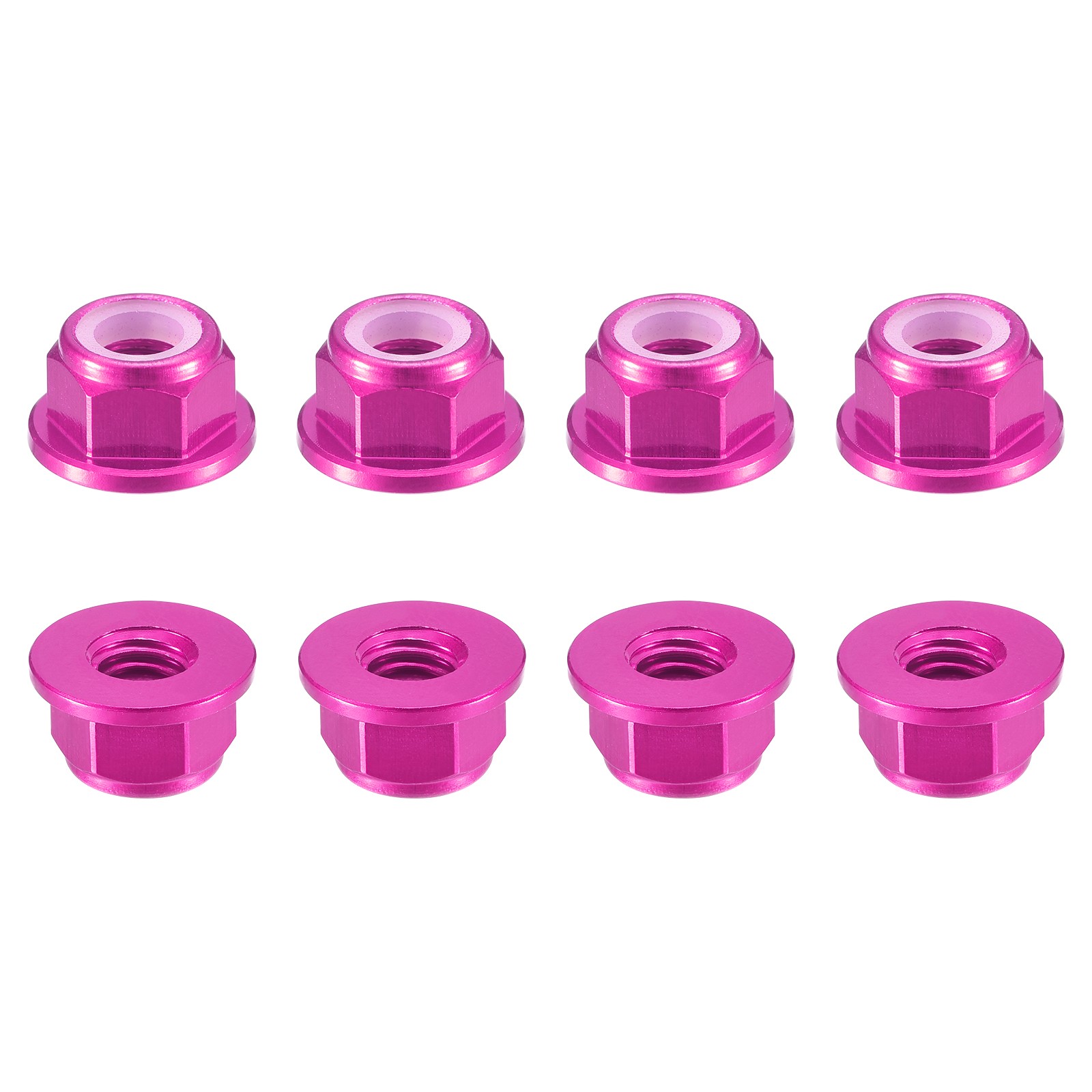 Nylon Insert Hex Lock Nuts, 8pcs - M5x0.8mm Self-Locking Nut(Pink)