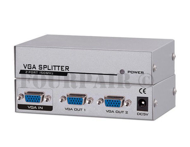 1x2 2 Port VGA XGA SVGA HD15 Video Splitter PC Laptop to TV LCD Monitor Display